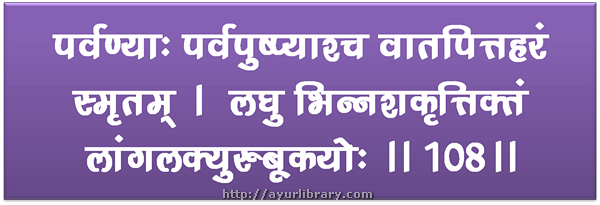 108th verse - Charaka Samhita Sutra Chapter 27