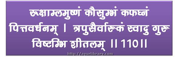 110th verse - Charaka Samhita Sutra Chapter 27