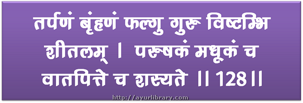 128th verse - Charaka Samhita Sutra Chapter 27