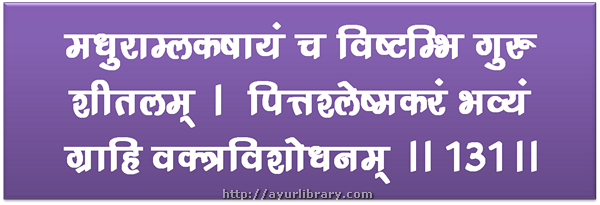 131st verse - Charaka Samhita Sutra Chapter 27
