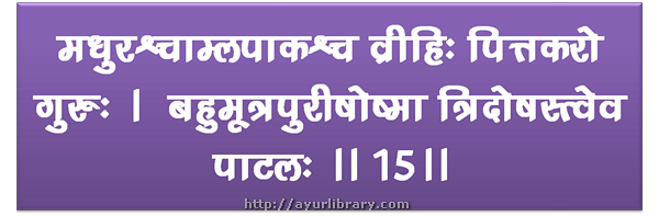 15th verse - Charaka Samhita Sutra Chapter 27