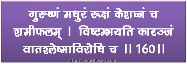160th verse - Charaka Samhita Sutra Chapter 27