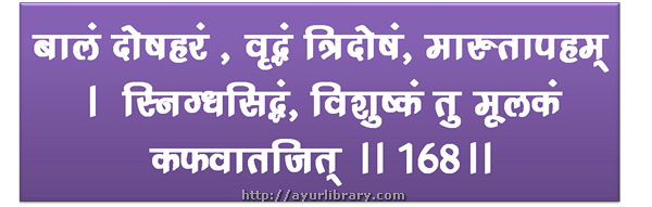 168th verse - Charaka Samhita Sutra Chapter 27