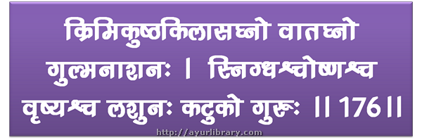 176th verse - Charaka Samhita Sutra Chapter 27