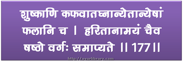 177th verse - Charaka Samhita Sutra Chapter 27