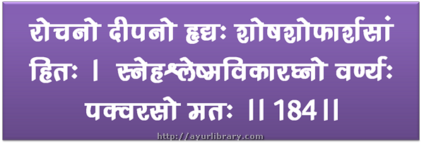 184th verse - Charaka Samhita Sutra Chapter 27