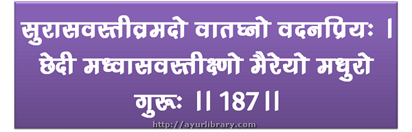 187th verse - Charaka Samhita Sutra Chapter 27