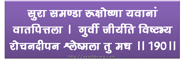 190th verse - Charaka Samhita Sutra Chapter 27