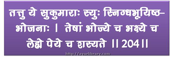 204th verse - Charaka Samhita Sutra Chapter 27