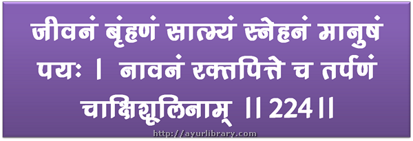 224th verse - Charaka Samhita Sutra Chapter 27