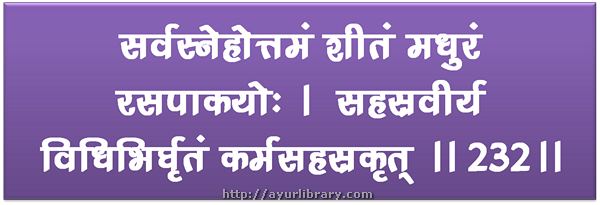 232th verse - Charaka Samhita Sutra Chapter 27