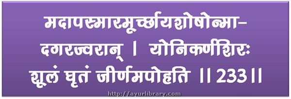 233rd verse - Charaka Samhita Sutra Chapter 27
