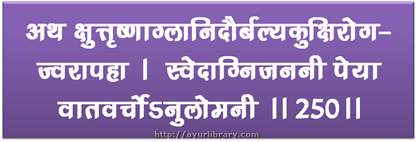 250th verse - Charaka Samhita Sutra Chapter 27