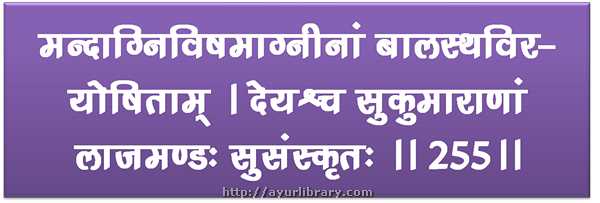 255th verse - Charaka Samhita Sutra Chapter 27