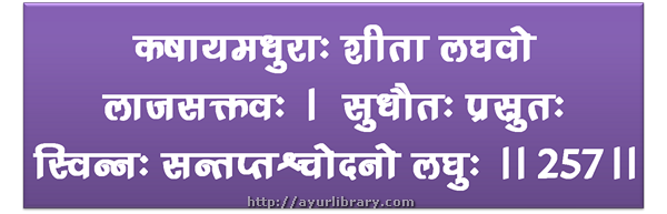 257th verse - Charaka Samhita Sutra Chapter 27