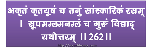 262th verse - Charaka Samhita Sutra Chapter 27