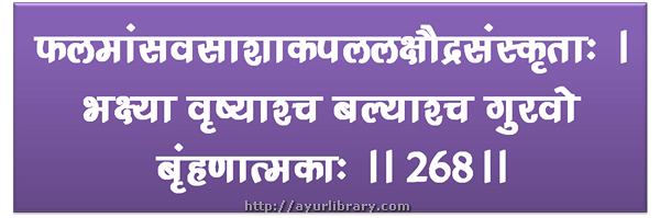 268th verse - Charaka Samhita Sutra Chapter 27
