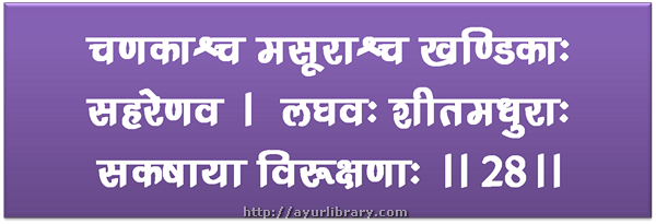28th verse - Charaka Samhita Sutra Chapter 27