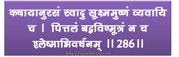 286th verse - Charaka Samhita Sutra Chapter 27