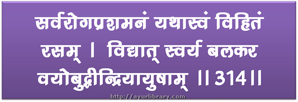 314th verse - Charaka Samhita Sutra Chapter 27