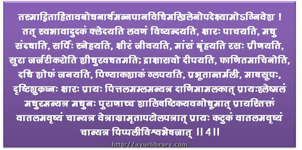 4th verse - Charaka Samhita Sutra Chapter 27