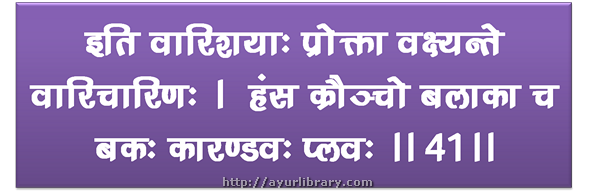 41st verse - Charaka Samhita Sutra Chapter 27