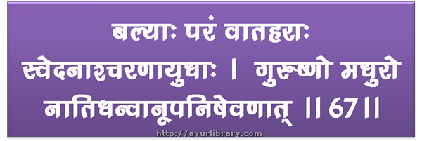 67th verse - Charaka Samhita Sutra Chapter 27