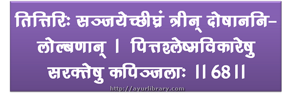 68th verse - Charaka Samhita Sutra Chapter 27