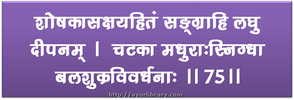 75th verse - Charaka Samhita Sutra Chapter 27