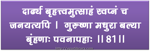 81st verse - Charaka Samhita Sutra Chapter 27