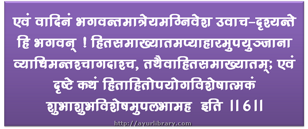 8th verse - Charaka Samhita Sutra Chapter 28