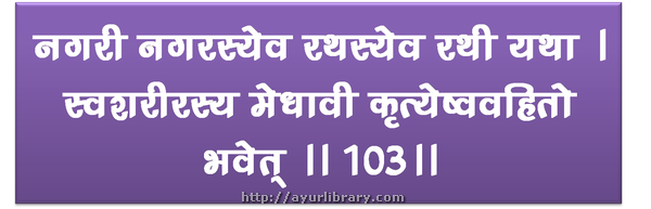 103rd verse - Charaka Samhita Sutra Chapter 5
