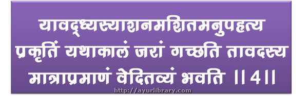 4th verse - Charaka Samhita Sutra Chapter 5