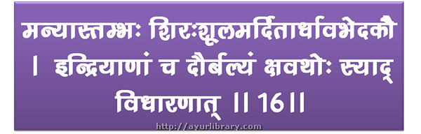 16th verse - Charaka Samhita Sutra Chapter 7