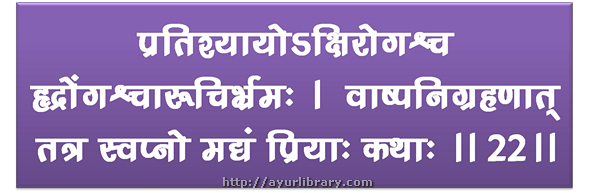 22nd verse - Charaka Samhita Sutra Chapter 7