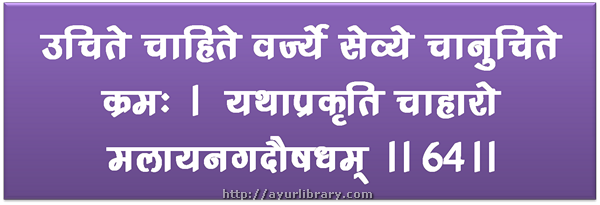 64th verse - Charaka Samhita Sutra Chapter 7