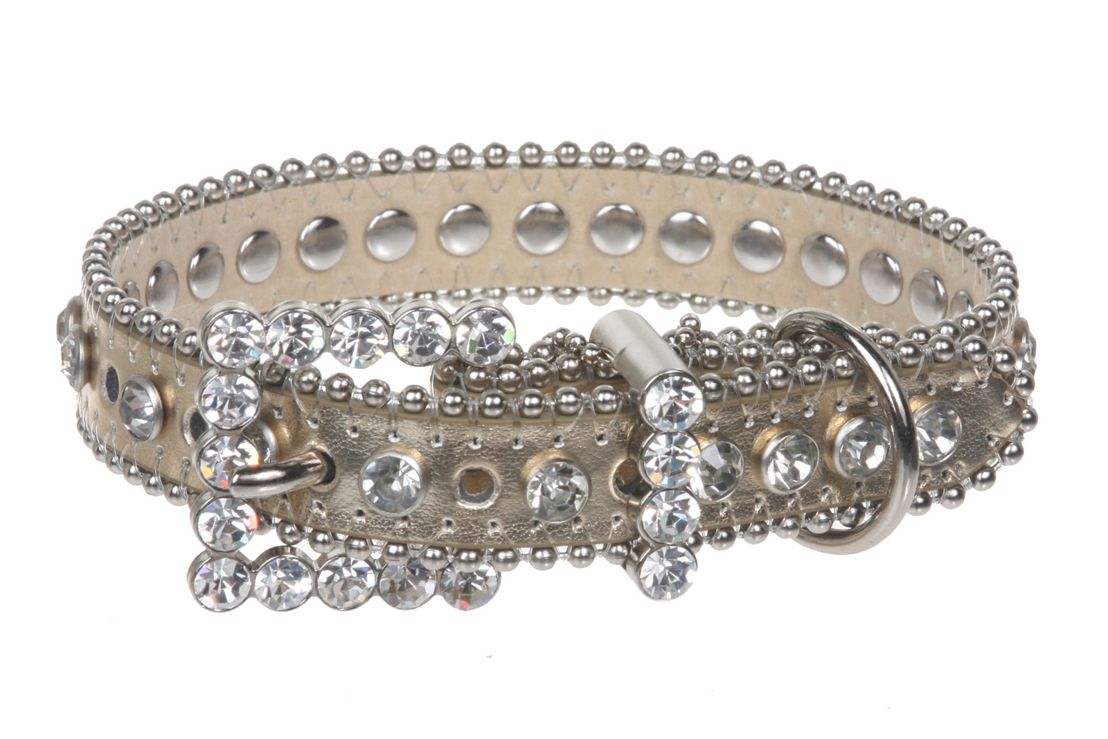 3/4" (20 mm) Metallic Rhinestone Dog Collar - Picture 9 of 11