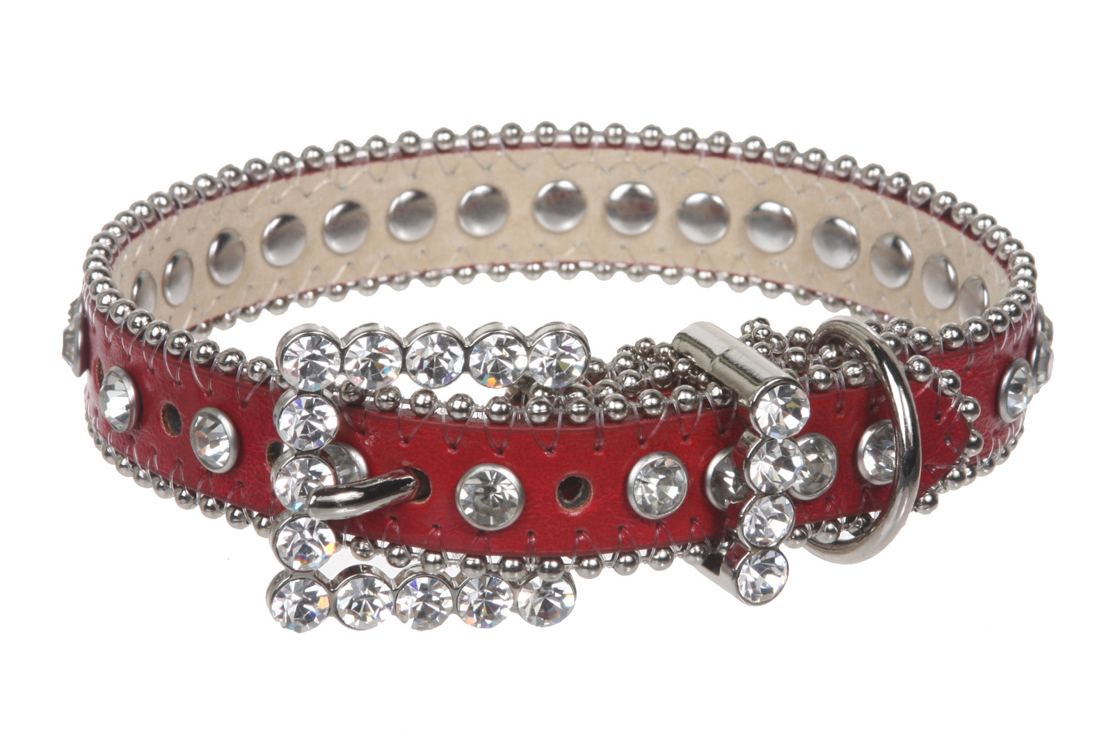 3/4" (20 mm) Metallic Rhinestone Dog Collar - Picture 8 of 11