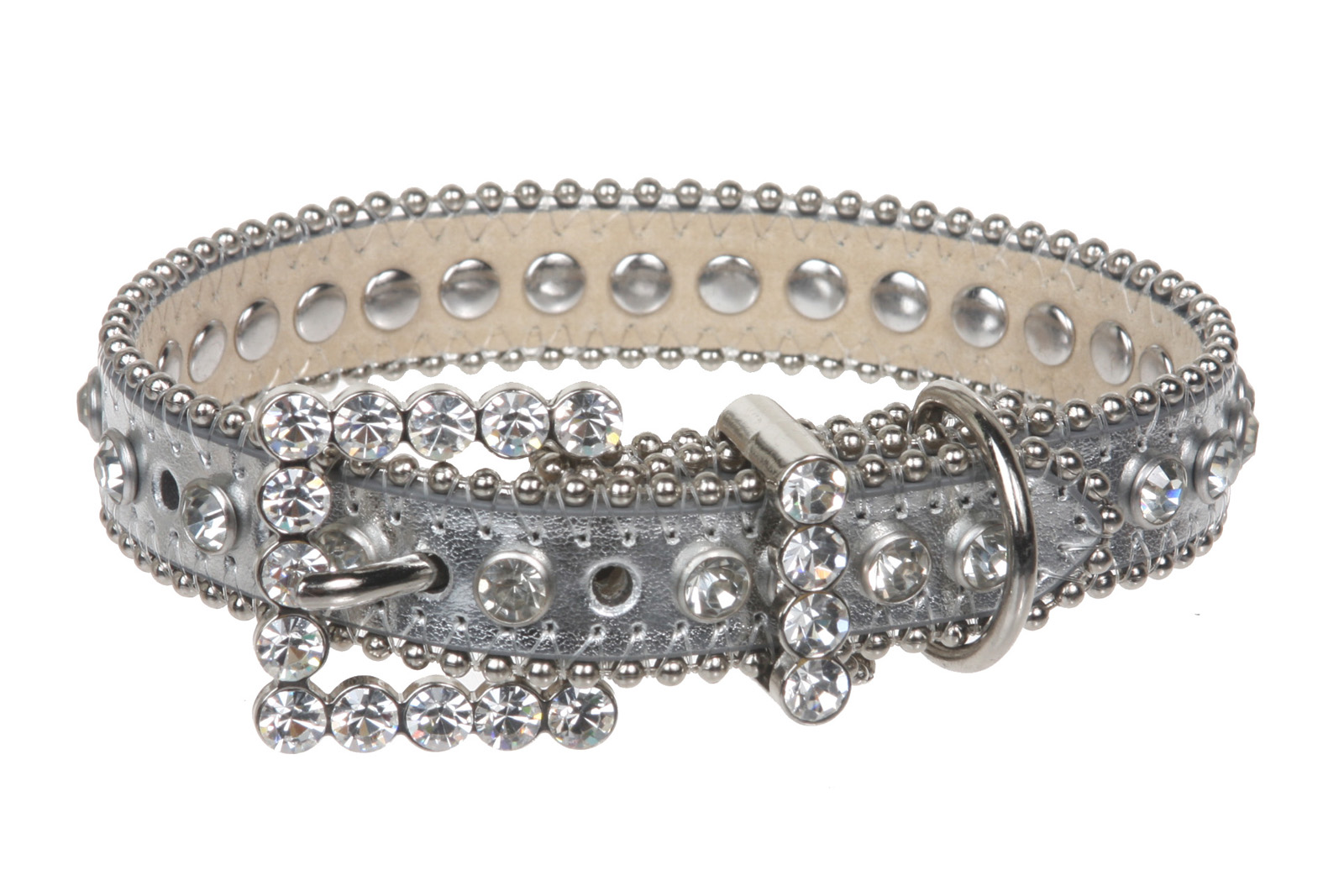 3/4" (20 mm) Metallic Rhinestone Dog Collar - Picture 10 of 11
