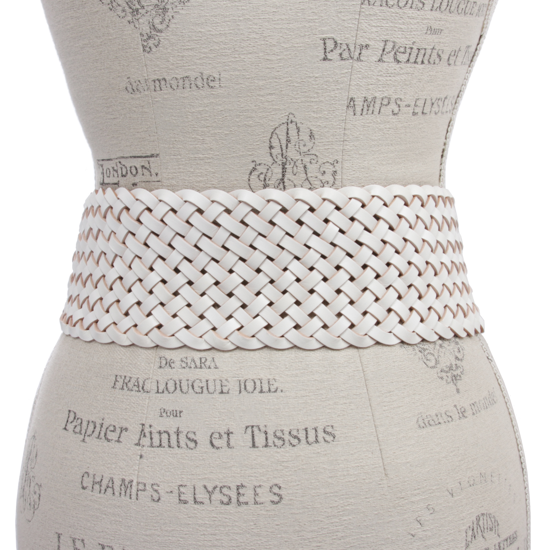 Women's 3 1/4" Wide Tapered Braided Woven High Waist Leather Belt - Picture 23 of 44