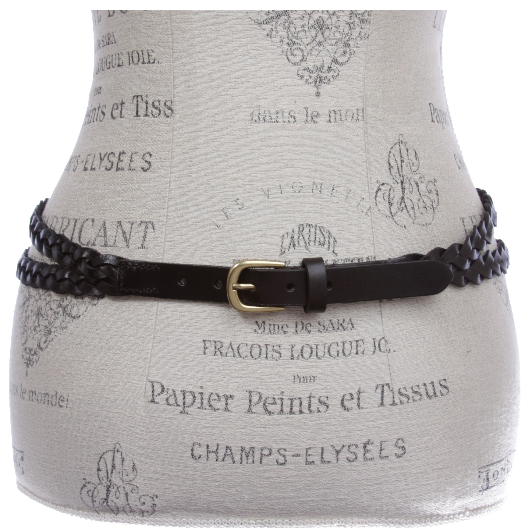 Women's Combinative Casual Leather Braided Double Belt - Picture 34 of 38