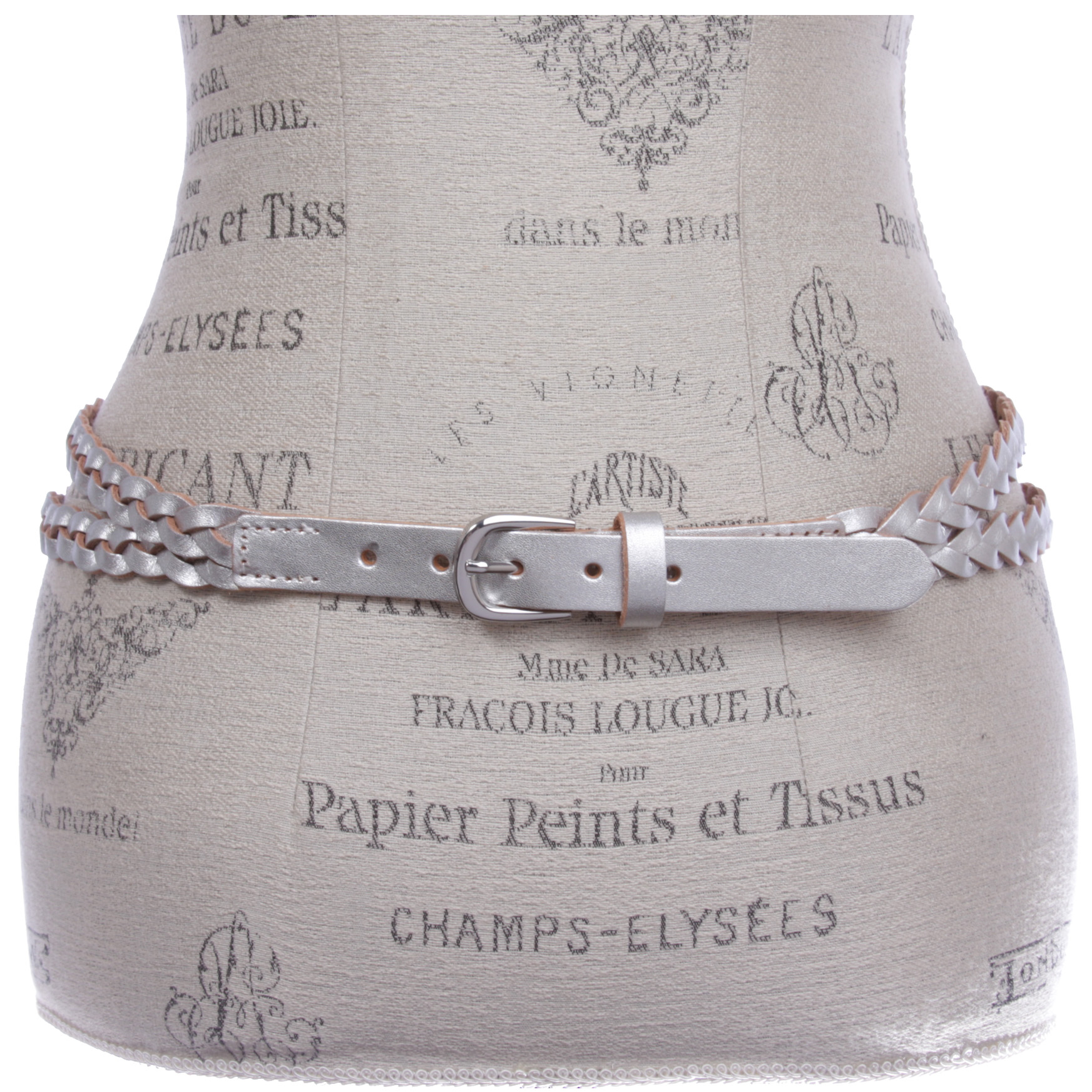 Women's Combinative Casual Leather Braided Double Belt - Picture 24 of 38