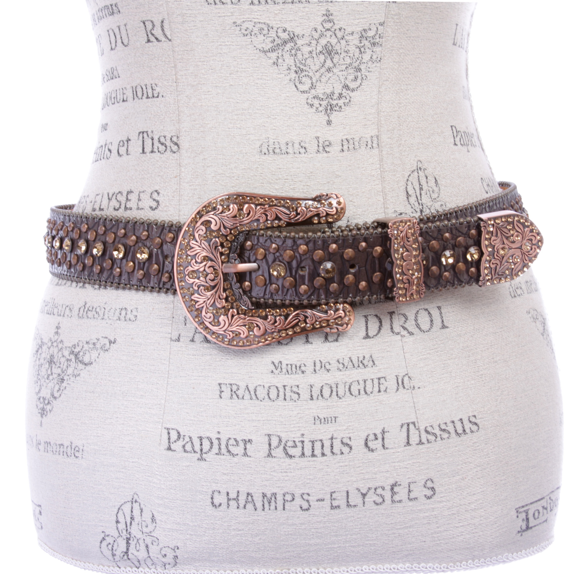 Western Cowgirl Faux Alligator Rhinestone Studded Leather  display picture 1