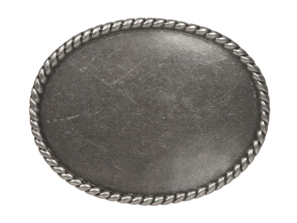 Western Gürtelschnalle schlicht oval gehämmert Vintage - Bild 7 von 8