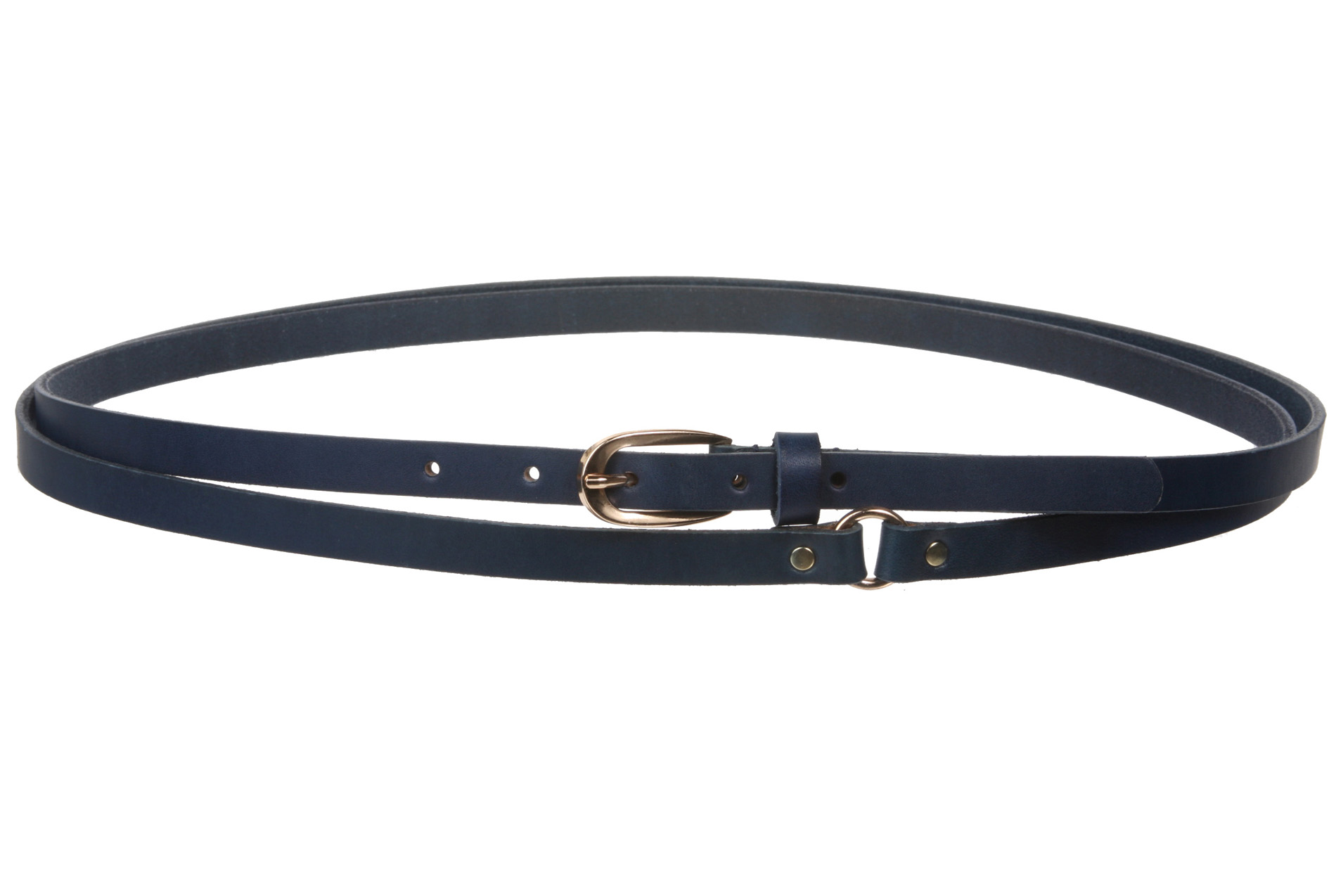 1/2" (13 mm) Skinny Solid Leather Double Wrap Belt - Picture 11 of 12