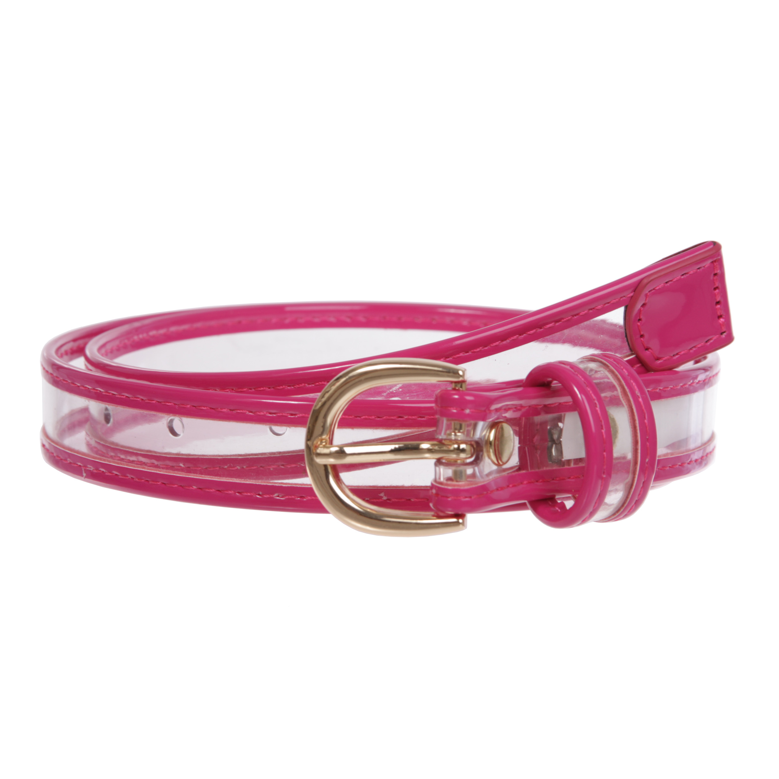 Cintura donna 1" (25 mm) in pelle verniciata trasparente con rifiniture colorate - Foto 37 di 48