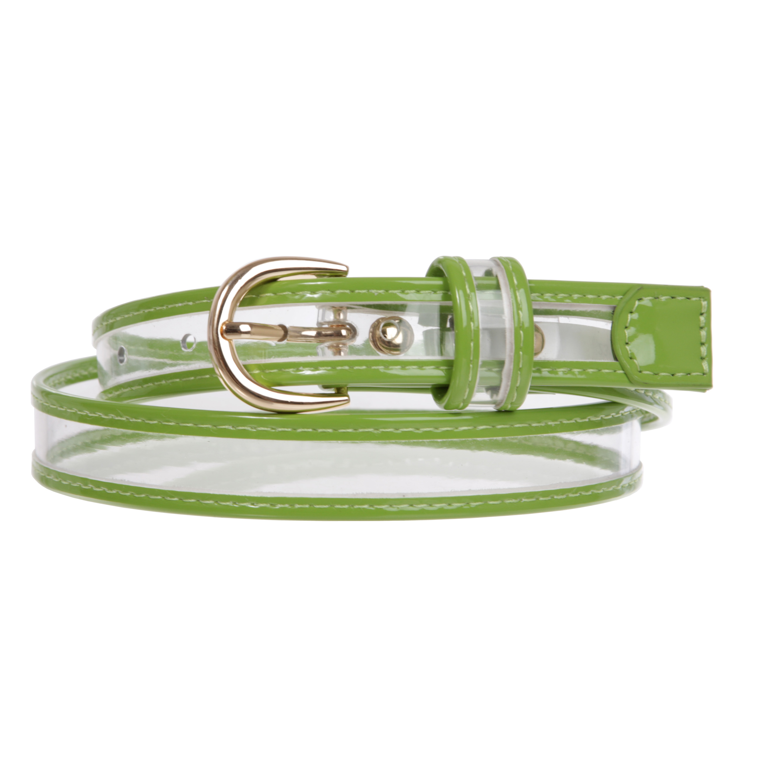 Cintura donna 1" (25 mm) in pelle verniciata trasparente con rifiniture colorate - Foto 30 di 48