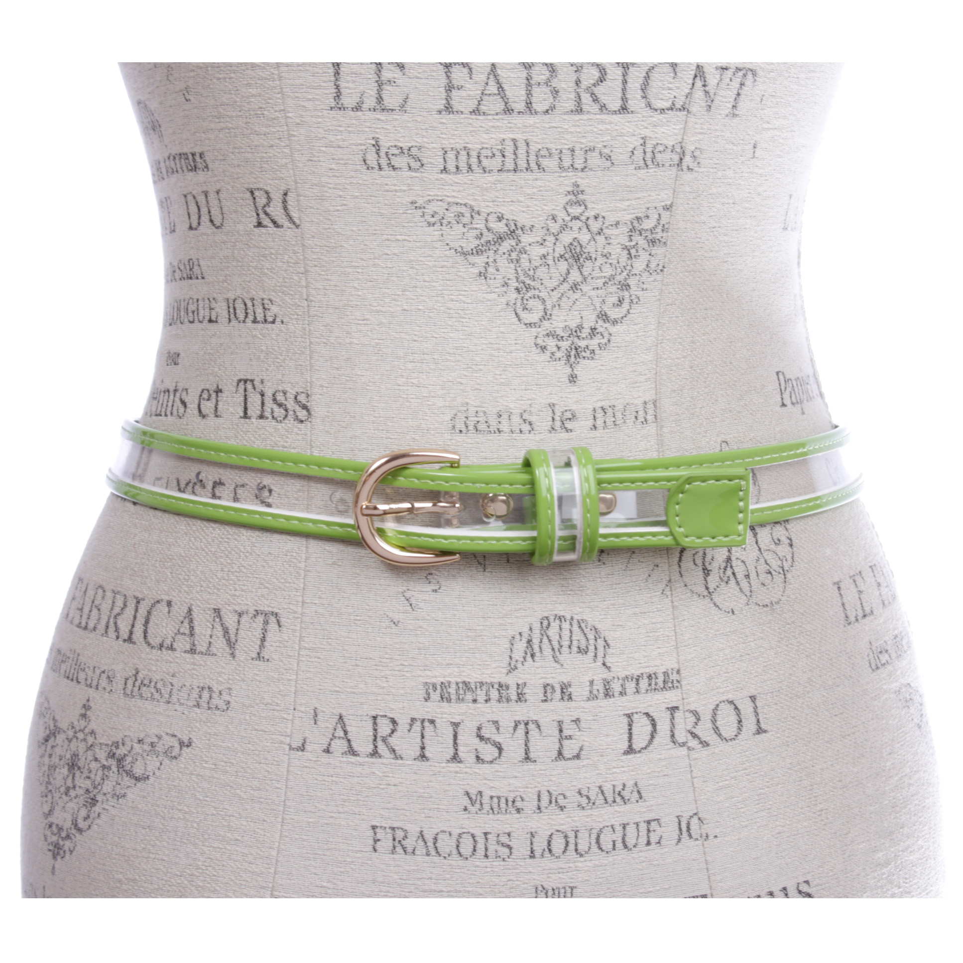 Cintura donna 1" (25 mm) in pelle verniciata trasparente con rifiniture colorate - Foto 31 di 48