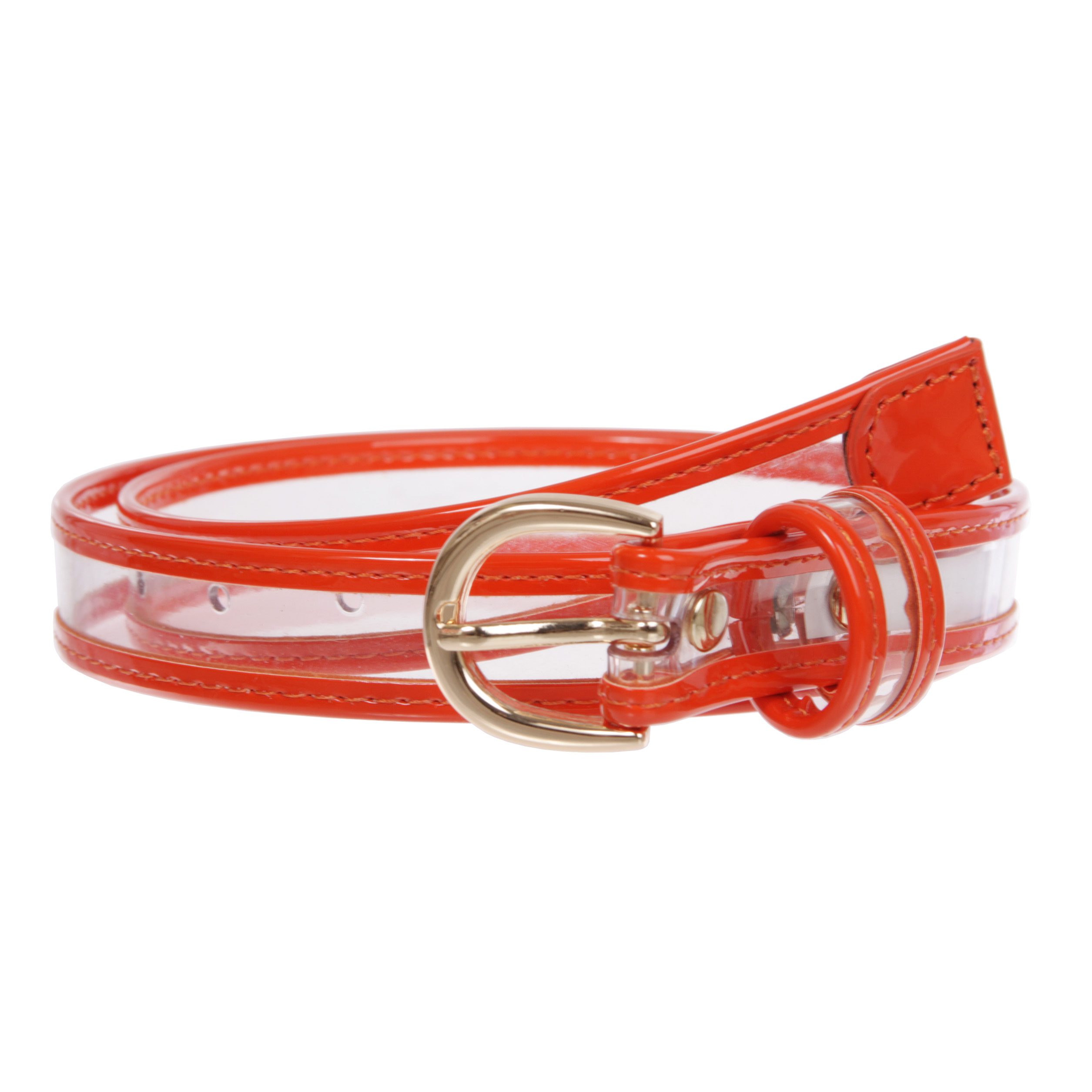 Cintura donna 1" (25 mm) in pelle verniciata trasparente con rifiniture colorate - Foto 45 di 48