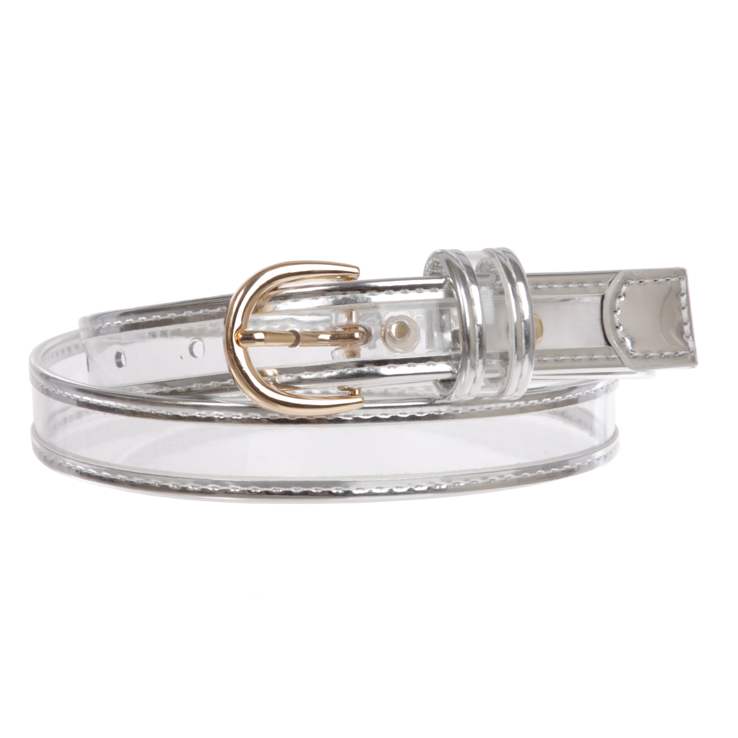 Cintura donna 1" (25 mm) in pelle verniciata trasparente con rifiniture colorate - Foto 22 di 48